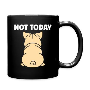 Dégarement Canin Non Aujourd'hui bulldog - Mug uni - noir - Droite