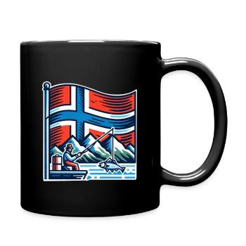 Norway Fishing Boat - Full Colour Mug - black - Right