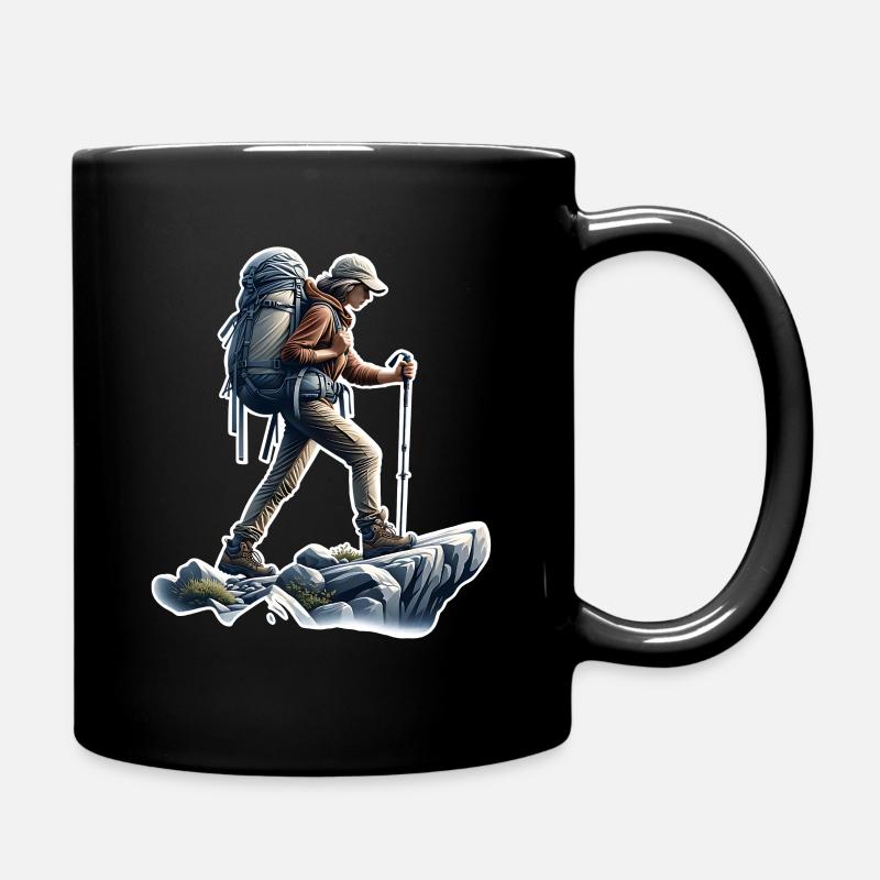Bergsteigen Wandern - Tasse einfarbig - Schwarz