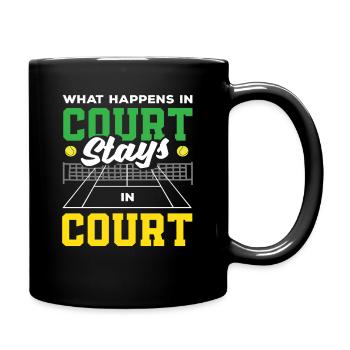Ce qui se passe sur le court de tennis reste du tennis - Mug uni - noir - Droite
