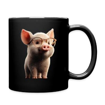 Schwein Hausschwein Sau Schweine Liebe Schweinchen - Tasse einfarbig - Schwarz - Rechts
