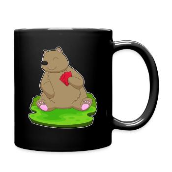 Bär Poker Pokerkarten - Tasse einfarbig - Schwarz - Rechts