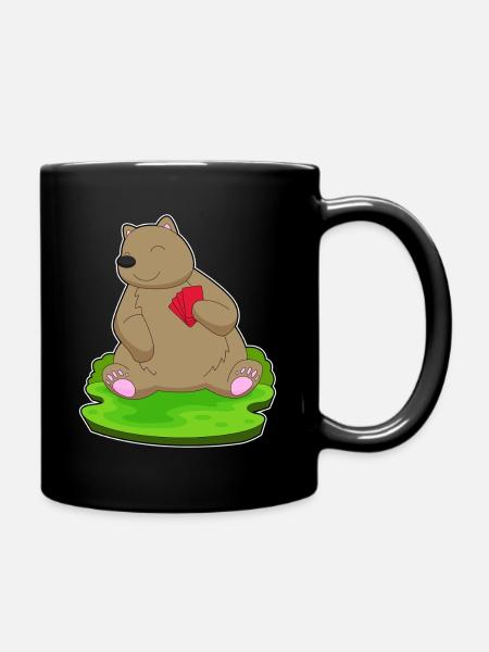 Bär Poker Pokerkarten - Tasse einfarbig - Schwarz