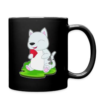 Katze Poker Pokerkarten - Tasse einfarbig - Schwarz - Rechts