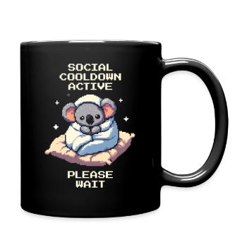 Sozialer Cooldown aktiv | Introvertiert Humor - Tasse einfarbig - Schwarz - Rechts