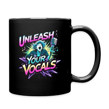 Karaoke Karaokesänger Unleash Your Vocals - Tasse einfarbig - Schwarz - Rechts