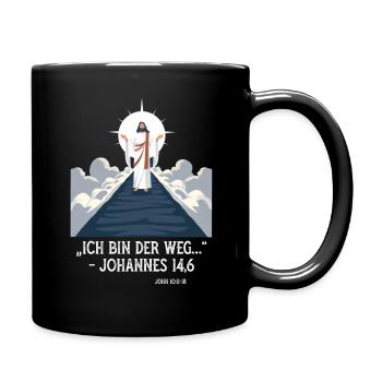 Jesus zeigt den Weg Christlicher Glauben Spruch  - Tasse einfarbig - Schwarz - Rechts