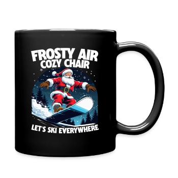 Ski Skifahrer Wintersport - Tasse einfarbig - Schwarz - Rechts