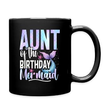 Sirène tante de la sirène d'anniversaire - Mug uni - noir - Droite
