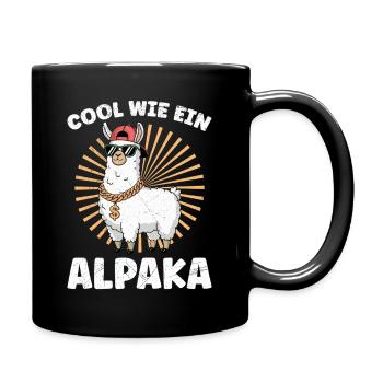 Éventail d’alpaga COOL COMME UN LAMA D’ALPAGA Drôle - Mug uni - noir - Droite