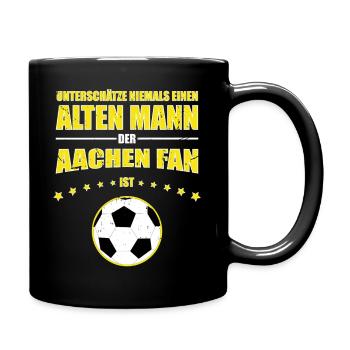 Alter Mann - Aachen Fußball Fan | Retro Vintage - Tasse einfarbig - Schwarz - Rechts
