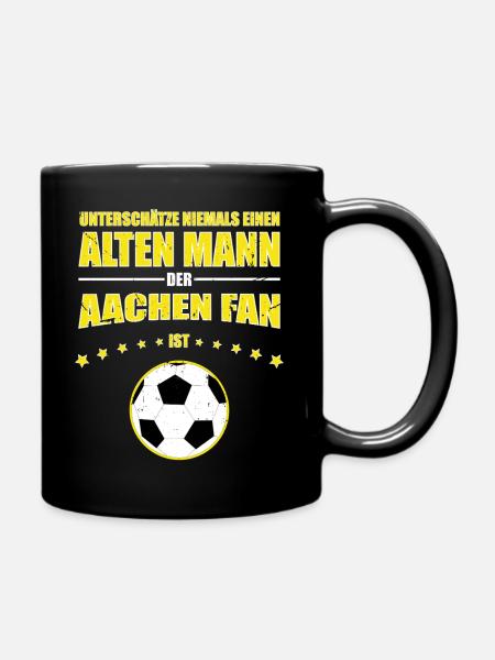 Alter Mann - Aachen Fußball Fan | Retro Vintage - Tasse einfarbig - Schwarz