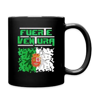 Fuerteventura Flagge mit Wappen - Tasse einfarbig - Schwarz - Rechts