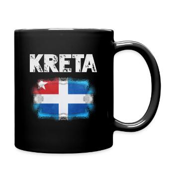 Crete flag design with watercolor effect - Full Colour Mug - black - Right
