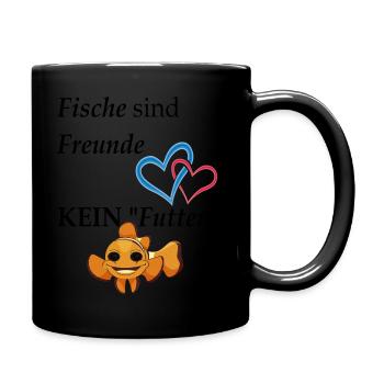 Fische sind Freunde, Kein Futter - Tasse einfarbig - Schwarz - Rechts