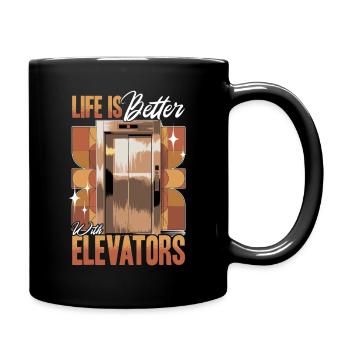 Elevator toddler & kids - Full Colour Mug - black - Right