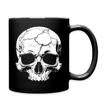 Abstract skull with cracks - Full Colour Mug - black - Right