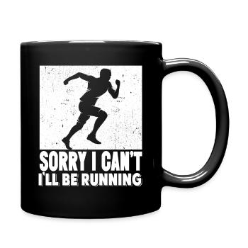 Marathonien Désolé, je ne peux pas, je vais courir - Mug uni - noir - Droite