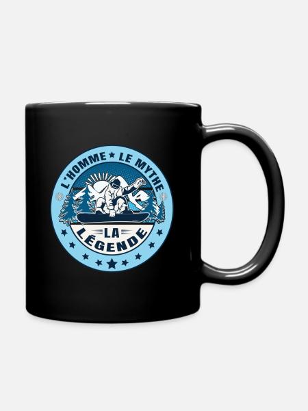 Snowboarder - The Man, The Myth, The Legend - Full Colour Mug - black