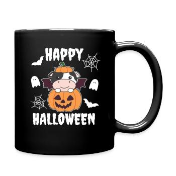 Costume de chauve-souris citrouille d'Halloween pour vache - Mug uni - noir - Droite