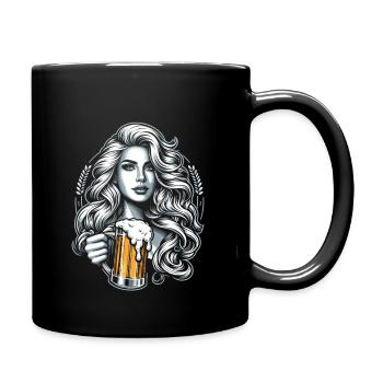 Just a woman who loves alcohol - Full Colour Mug - black - Right
