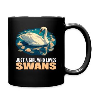 Schwäne Schwan - Tasse einfarbig - Schwarz - Rechts