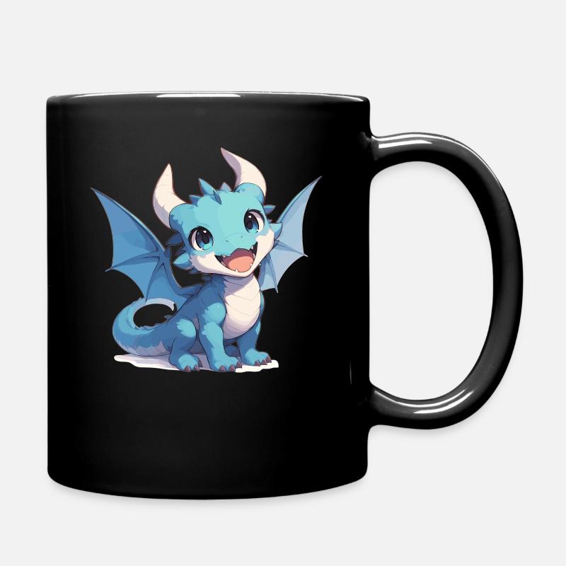 Drachen Drache - Tasse einfarbig - Schwarz
