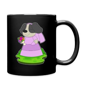 dog bride bouquet wedding - Full Colour Mug - black - Right
