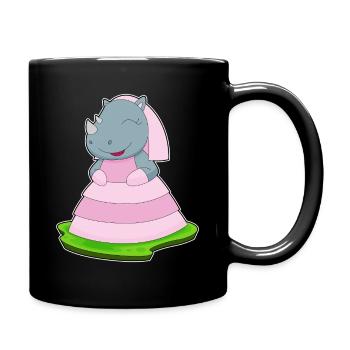 Nashorn Braut Schleier Hochzeit - Tasse einfarbig - Schwarz - Rechts