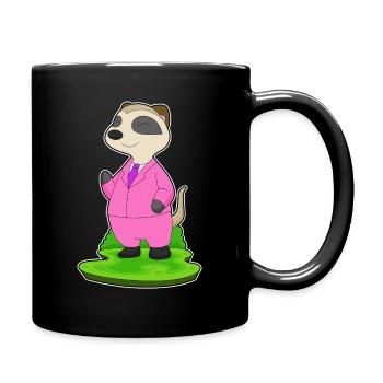 Erdmännchen Bräutigam Anzug Hochzeit - Tasse einfarbig - Schwarz - Rechts