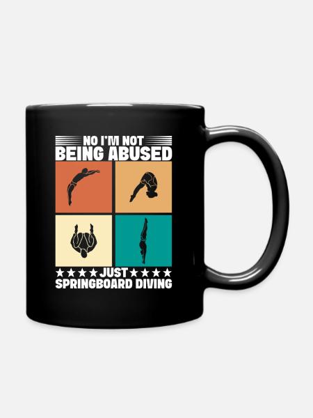 Kunstspringen Turmspringer Sprungbrett - Tasse einfarbig - Schwarz