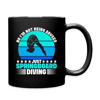 Kunstspringen Turmspringer Sprungbrett - Tasse einfarbig - Schwarz - Rechts