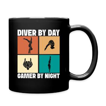Diving diving board - Full Colour Mug - black - Right