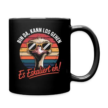 Einatmen Ausrasten Yoga Meditation Palmen Retro - Tasse einfarbig - Schwarz - Rechts