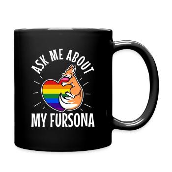 Posez-moi des questions sur mon Fursona - Mug uni - noir - Droite