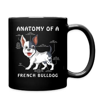 Tableau d’anatomie amusant du bouledogue français Frenchie Dog - Mug uni - noir - Droite
