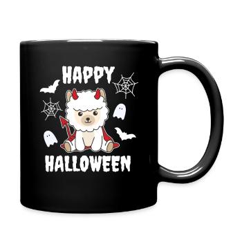 Alpaca Happy Halloween Devil Costume - Full Colour Mug - black - Right
