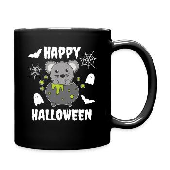 Mouse Happy Halloween Witch's Cauldron Bat - Full Colour Mug - black - Right