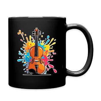 Vibrant violin art design - Full Colour Mug - black - Right