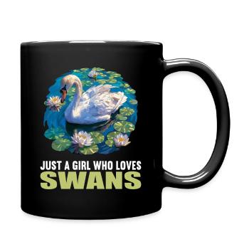 Schwäne Schwan - Tasse einfarbig - Schwarz - Rechts