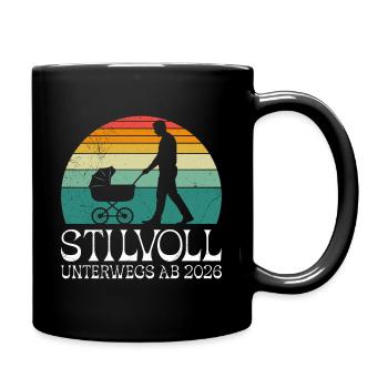 Future papa SUR LA ROUTE AVEC STYLE À PARTIR DE 2026 - Mug uni - noir - Droite