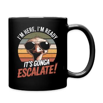 Retro Strauss I'm Here We Go It's Escalating - Full Colour Mug - black - Right
