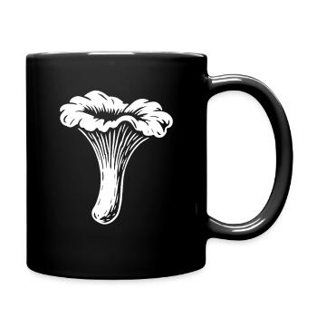 Pfifferling Pilzsammler - Pilze - Spruch - Tasse einfarbig - Schwarz - Rechts