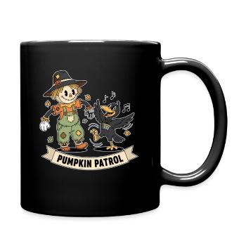 Halloween Pumpkin Patrol Illustration - Tasse einfarbig - Schwarz - Rechts