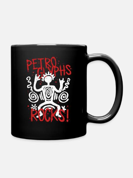 Petroglyphe Petroglyphen Piktogramme - Tasse einfarbig - Schwarz