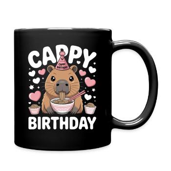 Capybara Ramen Capy Birthday Cappy Birthday - Full Colour Mug - black - Right