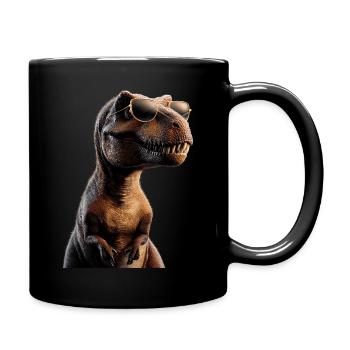 T-Rex Tyrannosaurus Rex Dino Daddy Dinosaurier - Tasse einfarbig - Schwarz - Rechts