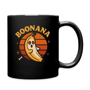 Funny banana with heart eyes - Full Colour Mug - black - Right