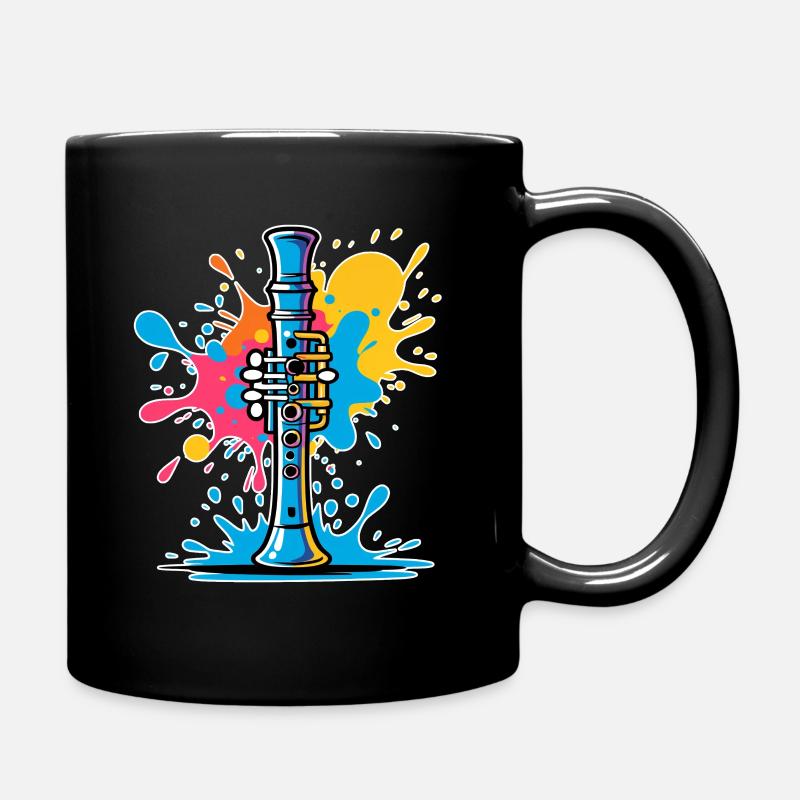 Illustration de clarinette aux couleurs vives - Mug uni - noir