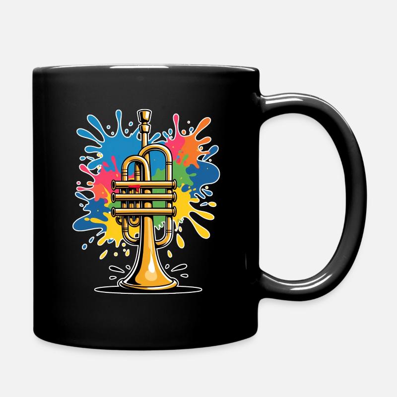 Illustration de trompette vibrante dans un style graffiti - Mug uni - noir